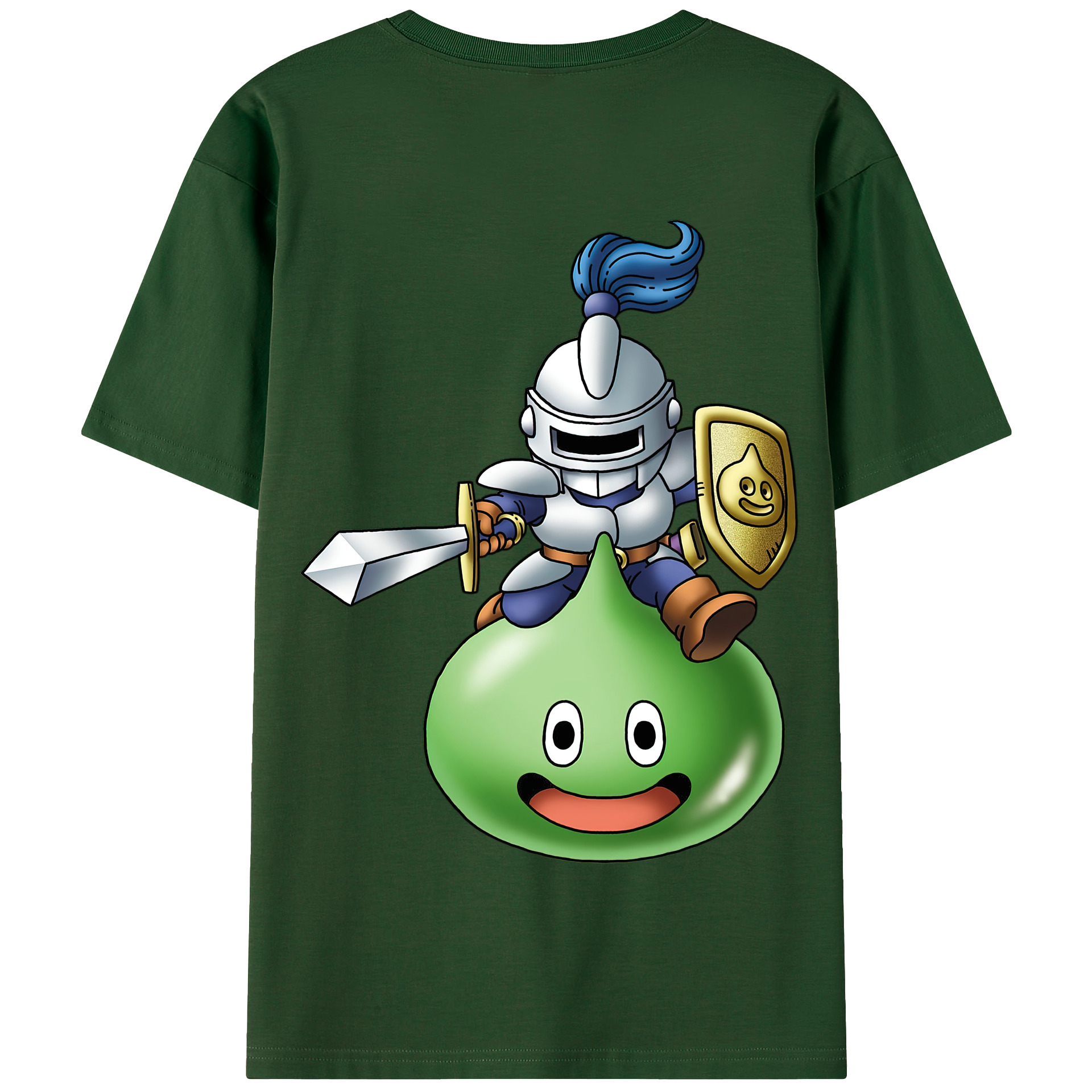 （画像用） ドラゴンクエスト Doragon Kuesuto Dragon Quest 綿100％半袖Tシャツ（背面プリント）